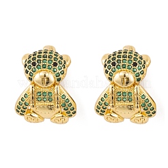 Boucles d'oreilles en laiton micro pavé zircone cubique&nbsp;EJEW-E309-06G