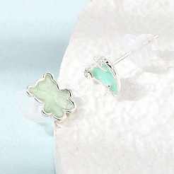 Pendientes de aleación de esmalte para mujer.&nbsp;AL-CBA004A-03S