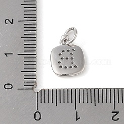 Placcatura a cremagliera in ottone micro pavé di ciondoli con zirconi chiari&nbsp;KK-E110-14P-B