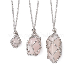 3 pièce 3 tailles 304 en acier inoxydable chaîne de Singapour macramé pochette collier fabrication&nbsp;NJEW-JN05070-01