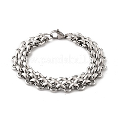 Halbrunde Gliederkettenarmbänder aus 304 Edelstahl für Damen und Herren&nbsp;BJEW-F488-07P