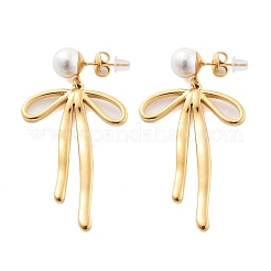 Pendientes de perla ABS de acero inoxidable 304&nbsp;EJEW-S226-05G