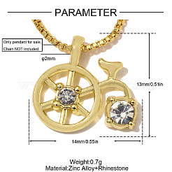 Lega di zinco con ciondoli in strass di cristallo&nbsp;RB-OY001-72G