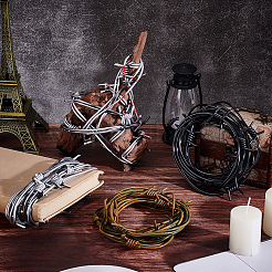 4 guirlande de fil barbelé artificiel en plastique avec fer à l'intérieur&nbsp;KY-GA0001-40