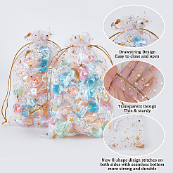 50 x Organza-Geschenkbeutel mit Kordelzug und Mond- und Stern-Motiv&nbsp;OP-BBC0001-03B-01