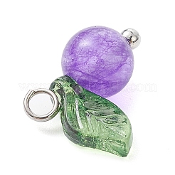 Breloques de fruits de jade de Malaisie teints naturels&nbsp;PALLOY-JF02431-03