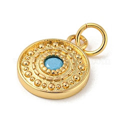 Gestell aus Messing mit tief himmelblauem Mikropflaster und tief himmelblauen Zirkonia-Anhängern&nbsp;KK-A200-15G