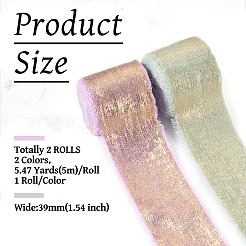 2 Rolle ausgefranstes Polyesterband in 2 Farben&nbsp;OCOR-TA0002-05