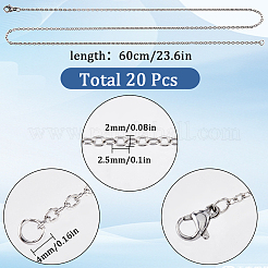 20 set di collane con catena in acciaio inossidabile 304&nbsp;MAK-SC0001-18