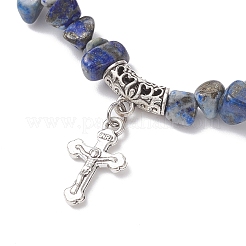 Bracelets extensibles en perles de lapis-lazuli naturelles&nbsp;BJEW-JB12316-03