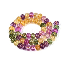Brins de perles de verre transparentes craquelées&nbsp;GLAA-N074-02B-03