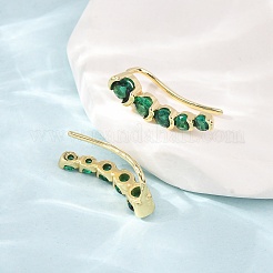 Boucles d'oreilles à clous en laiton pavé de zirconiums cubiques&nbsp;KK-CBAA351-13G