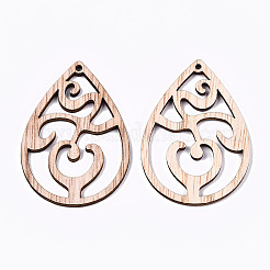 Grands pendentifs en bois creux non finis&nbsp;WOOD-N006-111