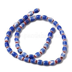 Fili di perline ovali in vetro millefiori fatte a mano&nbsp;LK-Z001-02A-06