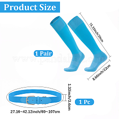 1 par de calcetines de fútbol de polialgodón de color liso&nbsp;AJEW-CL0001-33E