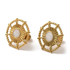 Boucles d'oreilles à tige en acier inoxydable 304 plaqué ion (IP)&nbsp;EJEW-C114-12B-G