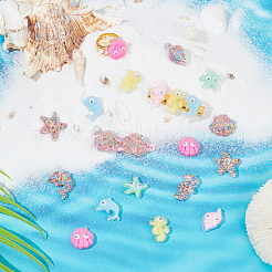 80 pz 10 stile tema oceano cabochon in resina trasparente&nbsp;CRES-NB0001-32