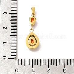 Placcatura ionica (ip) 304 acciaio inossidabile micro pavé zirconia cubica pendenti&nbsp;STAS-H228-03G-05