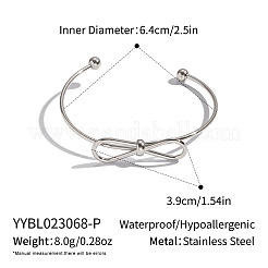 Bracelets manchettes ouverts en acier inoxydable 304&nbsp;KW3611-2