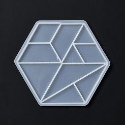 Moldes de silicona para decoración de exhibición de piezas de tangram de triángulo&nbsp;DIY-G067-05D