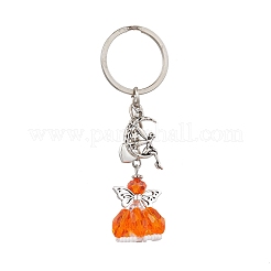Porte-clés en verre et alliage de style tibétain&nbsp;KEYC-MZ00037