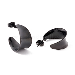 Boucles d'oreilles à tige épaisses en acier inoxydable 304 avec placage ionique (IP) en forme de C&nbsp;EJEW-P198-09EB