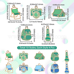 40 pieza de colgantes de esmalte de aleación de la serie de equipos de campamento de 10 estilos&nbsp;FIND-SC0019-16