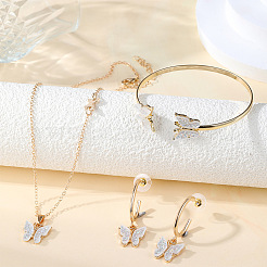 Set di collana con ciondolo a farfalla in lega acrilica&nbsp;FS-WG2F59A-01