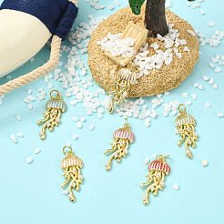 6 pièces 6 couleurs pendentifs en laiton émaillé&nbsp;KK-CJ0005-81