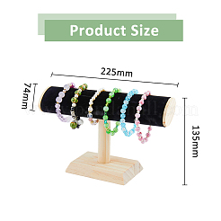 Samt-T-Bar-Armbandständer mit Holzsockel&nbsp;BDIS-WH0010-03A