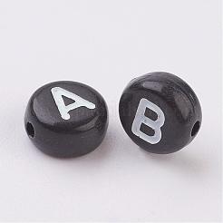 Lettres mélangées perles acryliques&nbsp;X-PB40C9070