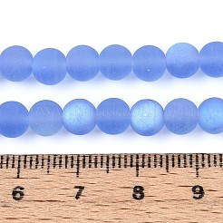 Fili di perline di vetro trasparente smerigliato&nbsp;GLAA-T032-T6mm-MBB04