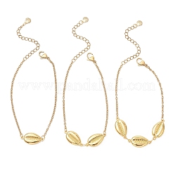 3 bracelet à maillons en acier inoxydable 304 en forme de coquillage&nbsp;BJEW-JB13421