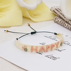Nylon regolabile bracciali intrecciati cavo di perline&nbsp;BJEW-C011-14B