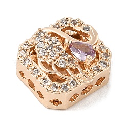Perline zirconi micro pave  in ottone&nbsp;KK-K297-31G-02