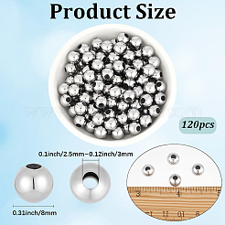 Perlas redondas con costura de acero inoxidable 304 que no se deslustran&nbsp;STAS-PA0001-12A