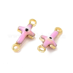 Colgantes de conector de esmalte de latón&nbsp;KK-J302-08G