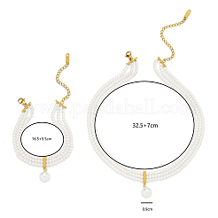 Sets aus mehrsträngigen Choker-Halsketten und Armbändern aus Kunststoffimitat-Perlen&nbsp;PQ1108