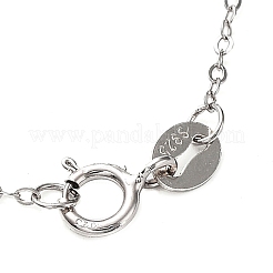 Rhodinierte 925-Sterlingsilber-Kabelketten-Halskettenherstellung&nbsp;STER-B001-03P-B