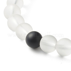 Ensemble de bracelets extensibles en perles de cristal de quartz synthétique et perles de pierre noire synthétique pour cadeau femme fille&nbsp;BJEW-JB06792