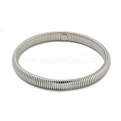Bracciali a molla in acciaio inossidabile 304 anti-ossidazione per donne e uomini&nbsp;BJEW-U003-02B-P