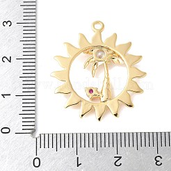 Messing micro pave klare zirkonia anhänger&nbsp;KK-U064-05G