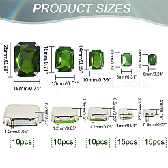 60 pieza de 5 estilos de rhinestone para coser en forma de rectángulo octogonal&nbsp;GLAA-GA0001-53A