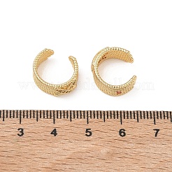 Boucles d'oreilles manchette en laiton serties de micro-pavés de zirconiums cubiques transparents&nbsp;EJEW-L316-01G-11