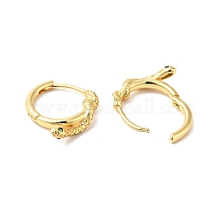 Boucles d'oreilles créoles serpent vert oxyde de zirconium&nbsp;EJEW-G312-12G