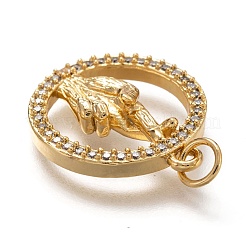 Pendentifs en laiton zircon cubique transparent&nbsp;ZIRC-H107-02G