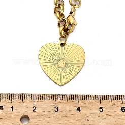 Colliers à chaîne rolo avec pendentif en forme de cœur en acier inoxydable 304 pour femmes&nbsp;NJEW-Q028-06G