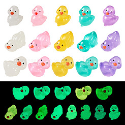 56 pièce de 14 styles de décorations lumineuses en résine en forme de canard&nbsp;DJEW-TA0001-09