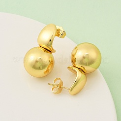 Orecchini tondi in ottone&nbsp;EJEW-F389-21G