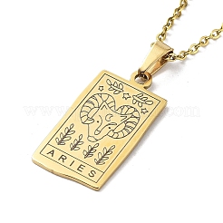 Rettangolo con collane pendenti di dodici costellazioni&nbsp;NJEW-D069-01G-01